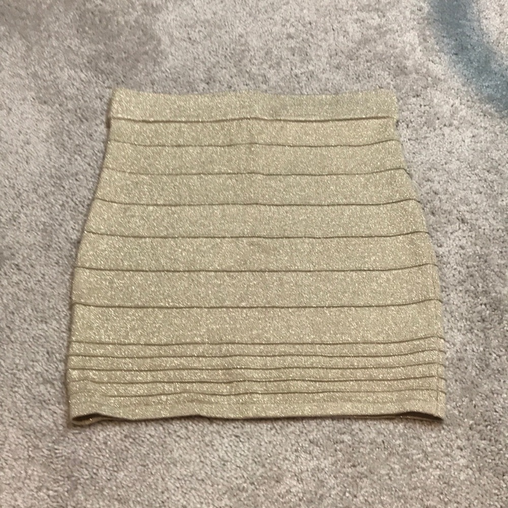 Gold mini skirt